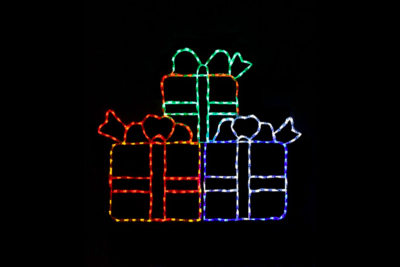 Stack of Gifts Christmas light display