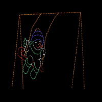 Swingset Snowman animated Christmas light display