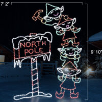 Tall North Pole Elves (9'10" H x 7'2" W)