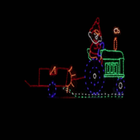 Tractor Baler animated Christmas light display