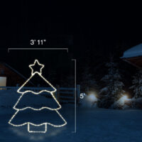 Tree With Star Warm White (5' H x 3'11" W)