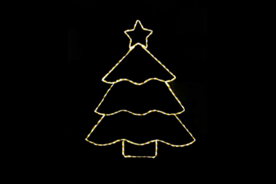 White Tree Christmas light display