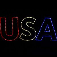 USA Sign Christmas light display