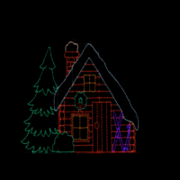 Warming House animated Christmas light display