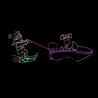 Waterski Santa animated Christmas light display