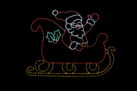 Santa In Sleigh Waving (5'7" H x 7'5" W)