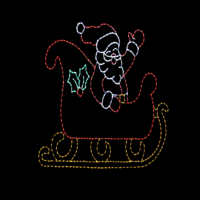 Waving Santa Sleigh animated Christmas light display
