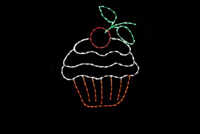 Cupcake animated Christmas light display
