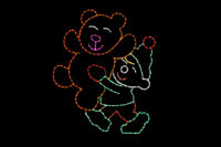 Elf with big teddy bear Christmas light display
