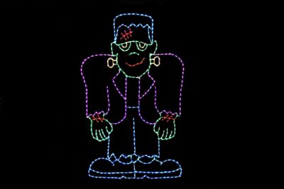 Frankenstein Halloween light display