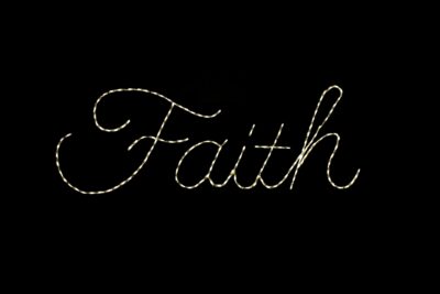 Photo of Faith sign light display