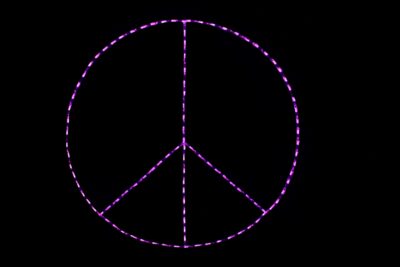 Photo of Peace Symbol light display