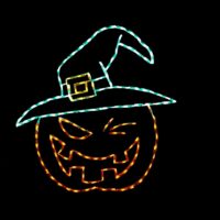 Pumpkin Witch Halloween light display