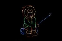 Roasting Marshmallow Girl Christmas light display