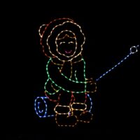 Roasting Marshmallow Girl Christmas light display