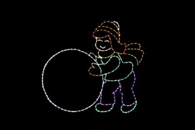 Snowball Girl Christmas light display
