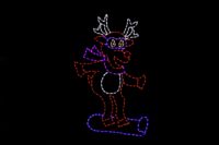 Snowboarding Reindeer Christmas light display