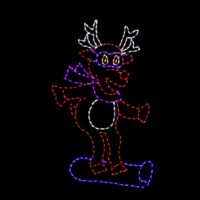 Snowboarding Reindeer Christmas light display