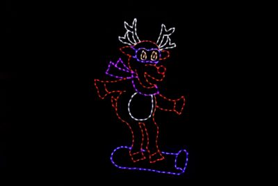 Snowboarding_Reindeer__16828 Snowboarding reindeer animated Christmas light display