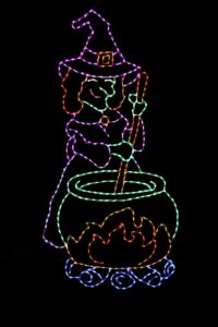 Witch's brew cauldron Halloween light display