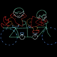 Bicycling Elves animated Christmas light display