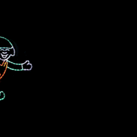 Cartwheeling Elf animated Christmas light display