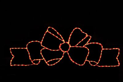 Red bow Christmas light display