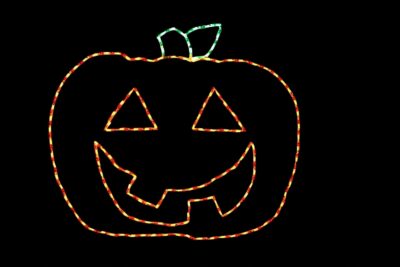 Smiling pumpkins Halloween light display
