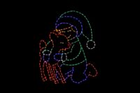 Boy_with_Fawn__83216 Boy with a fawn deer friend Christmas light display
