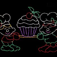 Cupcake Elves Christmas light display