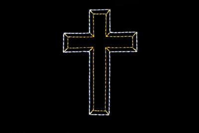 Cross religious Christmas light display