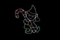 Elf with Candy Cane Christmas light display