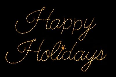 Happy Holidays Christmas light display