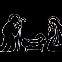 Holy Family Christmas light display