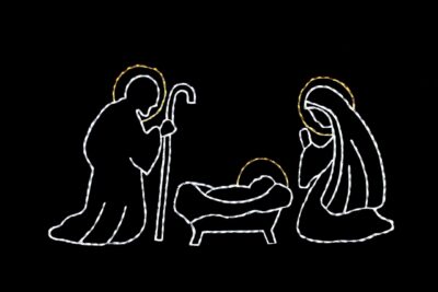 Holy Family Christmas light display