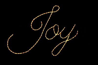 Joy holiday sign light display
