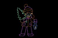 Girl with lantern Christmas light display