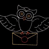 Owl Christmas light display