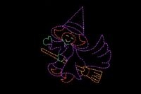 Photo of Witch in Flight Halloween light display
