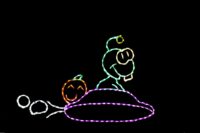 Flying saucer UFO light display