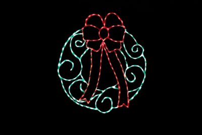 Christmas wreath light display