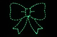 Green bow Christmas light display