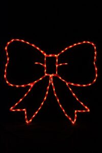 Red bow Christmas light display