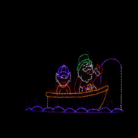 Fishing Santa animated Christmas light display