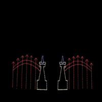 Ghost Mansion Fence animated Halloween light display