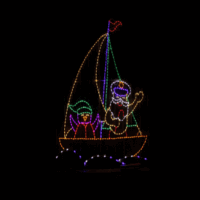 Sailboat Santa animated Christmas light display