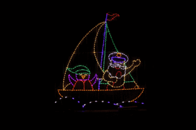 Sailboat Santa - Animated (9' H x 8' W)