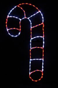 Candy cane facing left Christmas light display