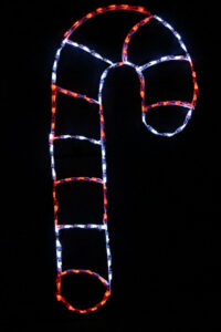 Candy cane facing right Christmas light display