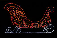 Red sleigh Christmas light display